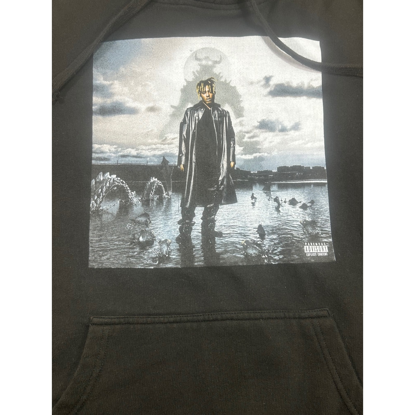 Juice Wrld Graphic Hoodie Black Pullover Sweatshirt Men's Large